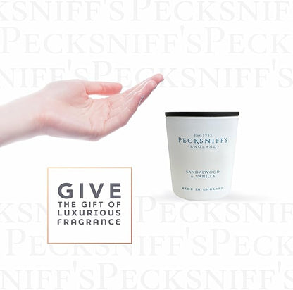 Pecksniff's Sandalwood & Vanilla Luxury Scented Candle | 1 Wick, 100 g/3.5 oz