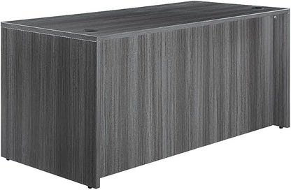 NBF at Work Double Pedestal Executive Office Desk - Durable Laminate Computer Desk with Two Drawers - Office Desk with Storage and File Cabinet - Ash Finish Work Desk for Home (72" W)