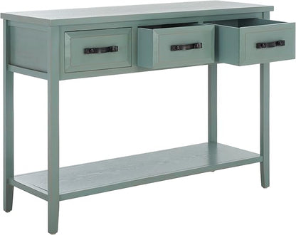 Safavieh Home Collection Aiden Barn Blue 3-Drawer Bottom Shelf Console Table