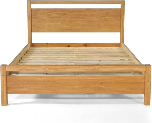 Grain Wood Furniture Loft Queen Size Solid Wood Bed, Acacia