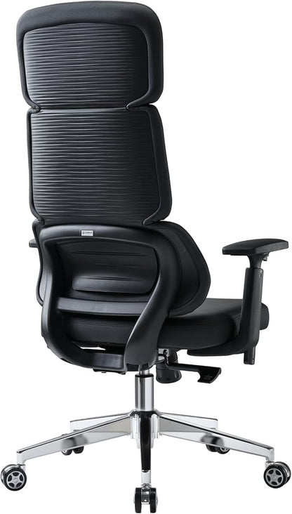 EUREKA ERGONOMIC Remi High Back Office Chair, PU Leather Office Chair with Wheels, Leather Desk Chair, Executive Office Chair Comfy for Home & Office, Black