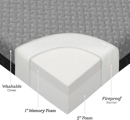 Milliard Dual Sided Premium Tri Folding Mattress, Memory Foam Foldable Mattress with Waterproof Washable Cover + Bonus Eye Mask Included