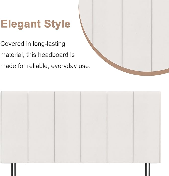 HAOBO Home Upholstered Headboards Foldable Queen/Full Faux Leather Panels with Height Adjustments-White