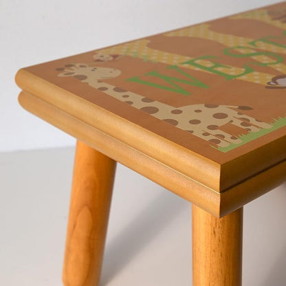Let’s Make Memories Personalized My Own Name Step Stool - Children’s Step Stool - Sturdy Wood – Non-Toxic Paint, Sealer - Unicorn Design - Espresso - 14’Wx9.25”Lx8.75”H - Ages 3+