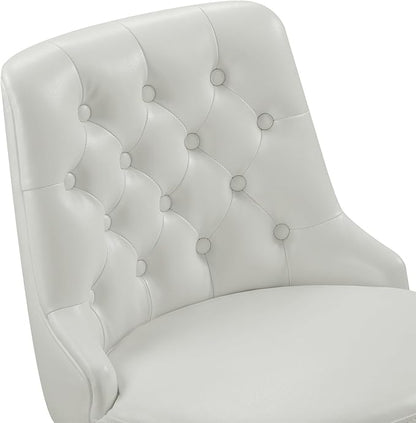 Watson & Whitely Bar Stools, 360° Swivel Upholstered Bar Stool with Back, 30" H Bar Height Barstools, Set of 2, Faux Leather in White