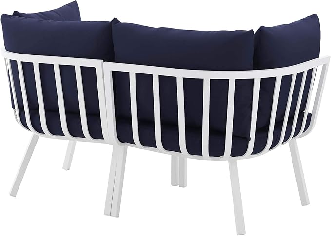 Modway Riverside Outdoor Furniture, 2-Piece Set, White Navy
