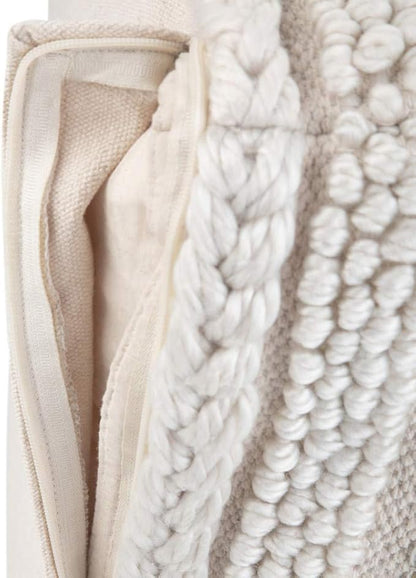 SIMPLIHOME Sommer Boho Square Pouf in Natural Handloom Woven Pattern for the Living Room, Bedroom and Kids Room