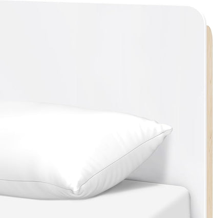 Babyletto Tiptoe Twin Bed for Kids - Sturdy Wood Twin Bed Frames with Headboard - Playful Modern Design - Perfect for Kids Bedrooms, Guest Rooms & Growing Families - White