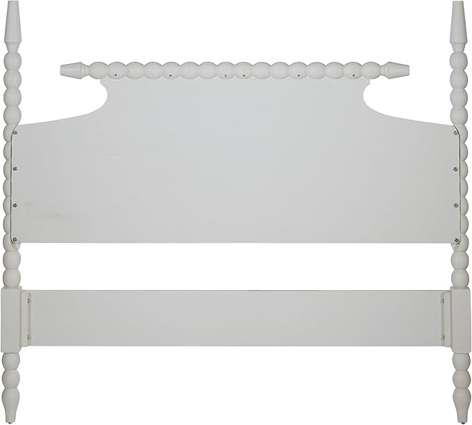OSP Home Furnishings Spindle Design Cottage Style Headboard, 80.5W x 58.75H inches, Sandcastle Antique White Finish, King Size