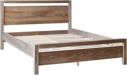 Grain Wood Furniture Loft Full Size Solid Wood Bed, Weathered Pine