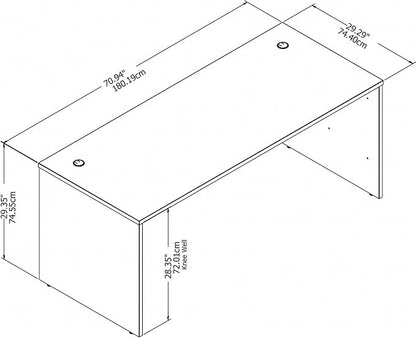 Bush Business Furniture Studio C 72W Computer Desk with Wire Management and Modesty Panel in White, Professional Table for Home Office and Corporate Office