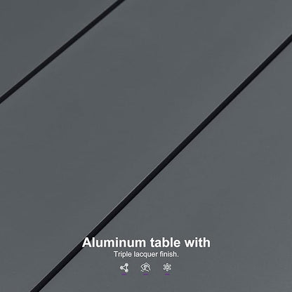 PURPLE LEAF Outdoor Dining Set for 8 All-Weather 9 Pieces Patio Aluminium Dining Table and Rope Weave Chairs Included Cushions for Backyard Indoor Decor Kitchen Patio Furniture Set Grey and Navy