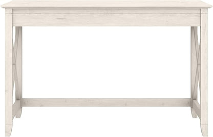 Bush Furniture Key West 48W Writing Desk in Linen White Oak