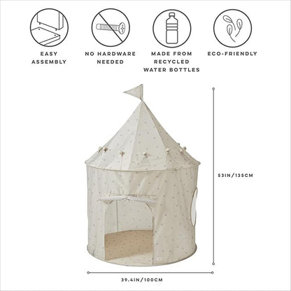 3 Sprouts Kids Play Tent - Sustainable Recycled Fabric – Fun Spacious Childs Playhouse for Indoor Games for Boys & Girls - Durable Fort Pop Up House for Toddlers & Children Age 3-10 - Blueberry Taupe