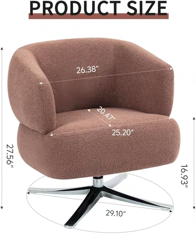 Pro 360° Swivel Accent Chair, Cuddle-Style Lounge Chair with Ergonomic Wrap-Around Backrest, 500LBS Capacity Red Linen Fabric Rotatable Sofa Chair for Living Room, Balcony, Study