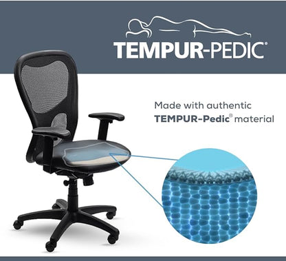 Tempur-Pedic TP9000 Swivel Task Chair with Tempur Material, Adjustable Armrests, and Lumbar Support, Black Vinyl