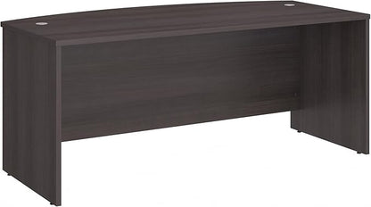 Bush Business Furniture Studio C 72W x 36D Bow Front Desk in Storm Gray, Computer Table for Home or Professional Office