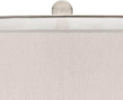 Possini Euro Design Swift Modern Table Lamp 32" Tall with USB Dimmer Round Riser Mercury Glass Chrome Neck Double Drum Shade for Bedroom Living Room House Bedside Nightstand Office Entryway Family