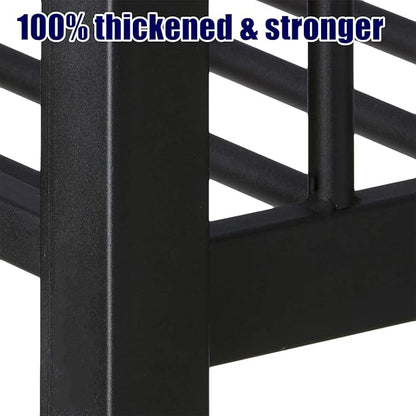 Stronger & Higher Quality Heavy Duty Steel Bunk Bed Full XL Over Queen Size Bunkbed, Thickened Safer More Stable Metal Queen Bunk Bed Frame (Faster Assembly) (Full XL Over Queen)