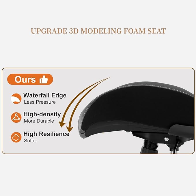 Big and Tall Office Chair 400lbs, Heavy Duty Ergonomic Computer Desk Chair, Leather Office Task Chair for Heavy People with Wide 3D Modeling Foam Seat, Adjustable Lumbar Support and Arms