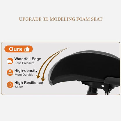 Big and Tall Office Chair 400lbs, Heavy Duty Ergonomic Computer Desk Chair, Leather Office Task Chair for Heavy People with Wide 3D Modeling Foam Seat, Adjustable Lumbar Support and Arms