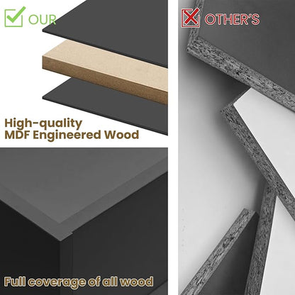 CHUWELL 8 Drawer Dresser for Bedroom, 55.1" Wide Black Dressers & Large Chests of Drawers with Large Capacity Storage,Dresser for Bedroom