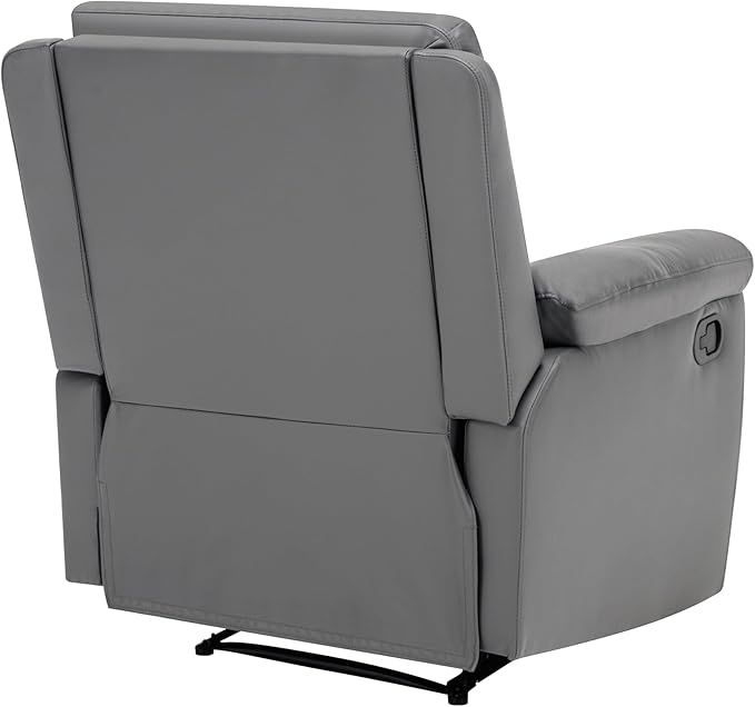MINCETA Recliner Chairs,Modern 5" Wall Hugger Nursery Recliner with Overstuffed Arm and Back for Living Room,PU Leather in Gray