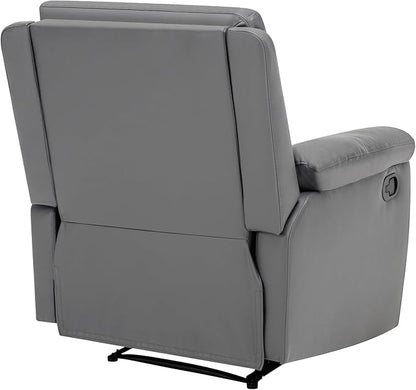 MINCETA Recliner Chairs,Modern 5" Wall Hugger Nursery Recliner with Overstuffed Arm and Back for Living Room,PU Leather in Gray