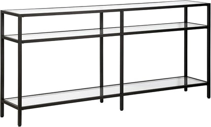 Henn&Hart 64" Wide Rectangular Console Table in Blackened Bronze, Entryway Table, Accent Table for Living Room, Hallway