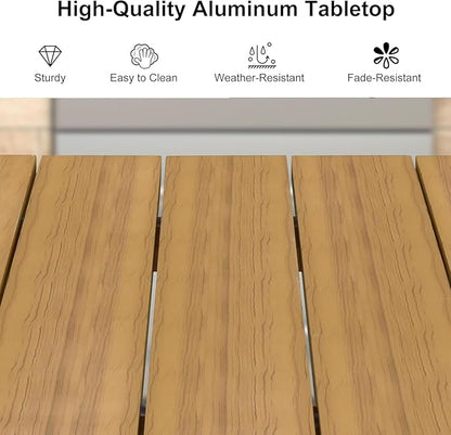PURPLE LEAF 12 Pieces Patio Dining Set with Outdoor Aluminium Dining Table and Woven Chairs Modern Metal Furniture Cushions Sets for Garden Yard Indoor Decor Kitchen Teak