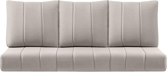 Luxury 24x24x6 Inch Kitty Patio Couch Cushions Set of 3 - Memory Foam Deep Seat Water-Resistant Patio Cushion for Dining Rocking Swivel Chairs Loveseat 3-Seater Sectional Sofa - Beige