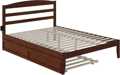 AFI, Warren Queen Platform Bed with Twin XL Trundle, Walnut