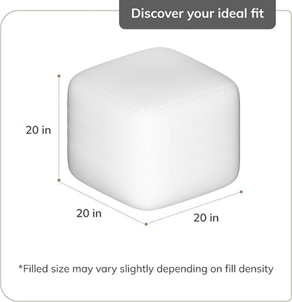 Anji Mountain Artisan Crafted Cotton Blend Pouf Ottoman | Versatile Floor Seating & Footstool for Living Room | Modern Boho Home Décor Accent | Filled Pouffe