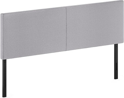 Furinno Roanne Headboard King Size, Plain Upholstered Wooden Headboard, Bed Frame Mount Head Board, Easy Assembly, for Bedroom, Dorm, Light Grey