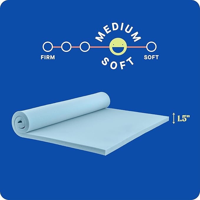 Sealy Dreamlife 1.5” Gel Memory Foam California King Mattress Topper with SealyComfort Gel Foam, 1 Year Limited Warranty, Made in The USA