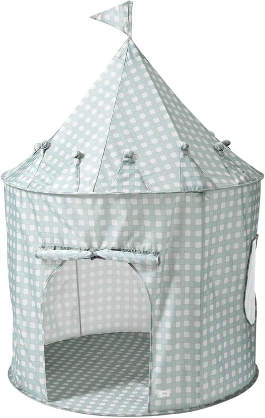 3 Sprouts Kids Play Tent - Sustainable Recycled Fabric – Fun Spacious Childs Playhouse for Indoor Games for Boys & Girls - Durable Fort Pop Up House for Toddlers & Children Age 3-10 - Gingham Blue