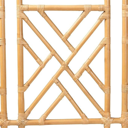 Pemberly Row Bohemian Natural Rattan Queen Size Standalone Headboard