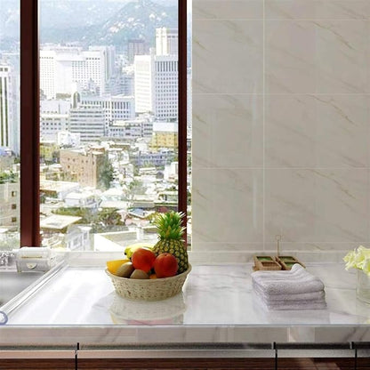 NECAUX 17 x 67 Inch Clear Table Protector, 1.5mm Thick Plastic Desk Pad Mat of Desk Vinyl Like Plexiglass Sheet for Coffee Table Craft Table Folding Dining Table Dresser Vanity Makeup Room Decor