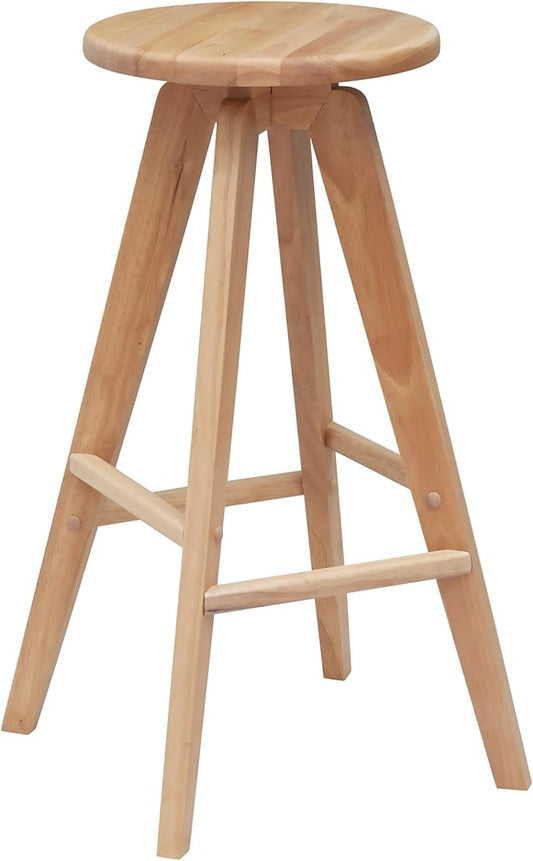 JONATHAN Y BSL2001A Ceren 30.5" MidCentury Industrial Round Solid Wood Backless Bar Stool for Home, Kitchen, Dining Room, Workspaces, Cafes and Resturants, Natural