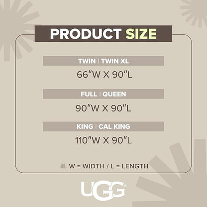 UGG Faux Fur Full/Queen Blanket, Double-Sided Fluffy Blanket, Cozy Oversized Throw for Couch, Washable Bedding for Full or Queen Bed, Luxury Home Decor, 90" x 90", Seal Grey (Adalee)