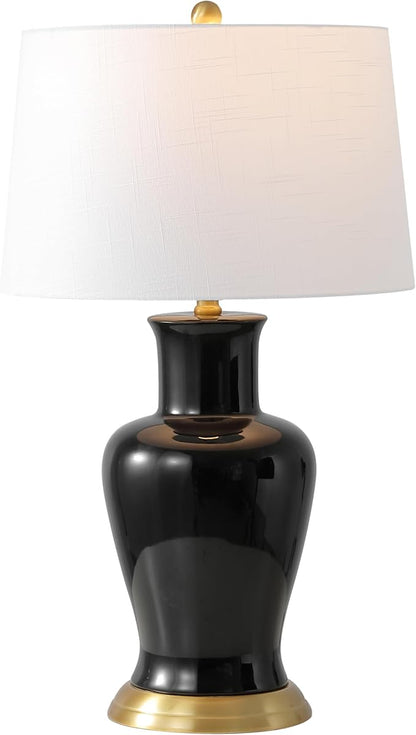 JONATHAN Y JYL4026F Julian 29" Traditional Classic Ceramic Urn LED Table Lamp, Black for Bedroom, Living Room, Kitchen, Home Office, Kids Room