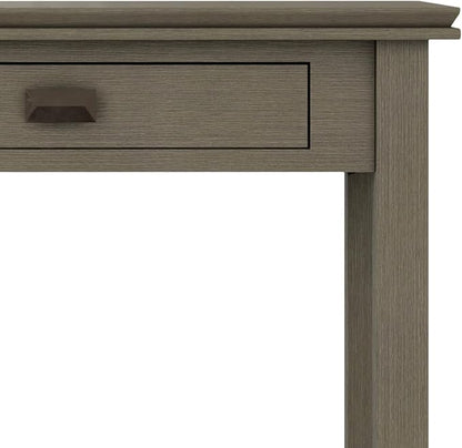 SIMPLIHOME Artisan Console Table - 46 Inch Wide Solid Wood Sofa Table in Farmhouse Grey, Transitional Storage Table for Entryway or Living Room with 2 Drawers and Clean Angle-Edged Top