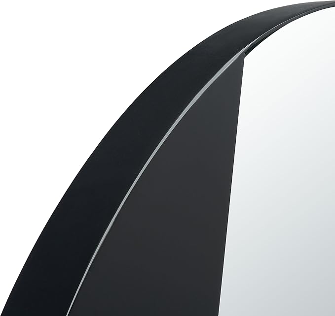 Safavieh Home Collection Dinas Modern Black 28-inch Round Decorative Accent Wall Mirror for Bedroom Living Room Bathroom Entryway