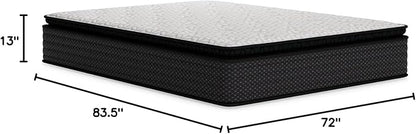 Signature Design by Ashley Limited Edition Pillow Top 13 " Pillow Top Hybrid Mattress with Gel Memory Foam and Edge Support for Cool Sleep and Pressure Relief, California King, Fiberglass Free
