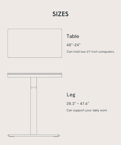 FLEXISPOT Electric Standing Desk with Drawer Storage Adjustable Height Quick Assembly Table w/USB Charge Ports (Natural Desktop + Black Frame)