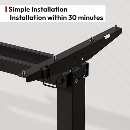 SANODESK Electric Standing Desk 63x24 Inch Height Adjustable Stand Up Desk Home Office Computer Workstation Sit Stand Home Office Desk with Splice Board (Black Frame + Black Top)