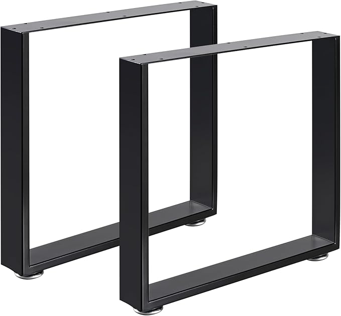 Bench Legs16 Inch，Metal Table Legs16”H x 17.7”W, Furniture Desk Chair Legs,Coffee Table Legs， Set of 2, Black