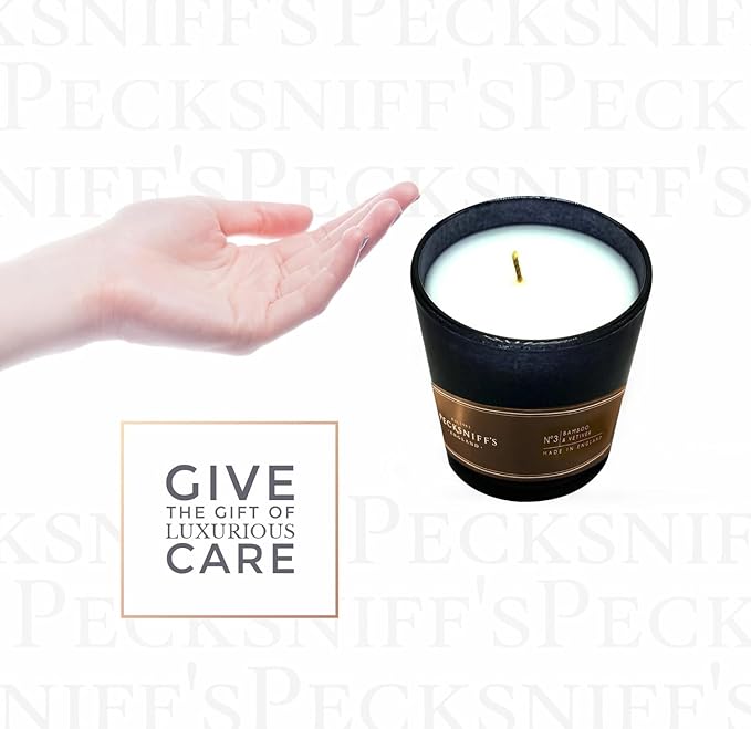 Pecksniffs Black Bamboo & Vetiver Scented Candle | 1 Wick, 184g/6.49oz