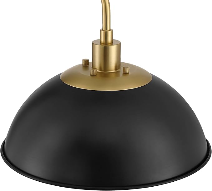 Possini Euro Design Baltar Modern 68 1/2" Tall Standing Floor Lamp Curved Arc Dimmable Black Gold Metal Brass Finish Living Room Bedroom House Reading Office Home Decor Entryway Dining Dome Shade
