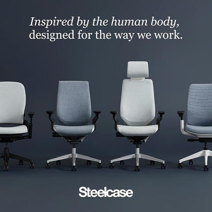 Steelcase Series 2 Office Chair - Ergonomic Work Chair with Wheels for Hard Flooring - with Back Support, Weight-Activated Adjustment & Arm Support - Adjustable Rolling Chairs for Desk - Licorice